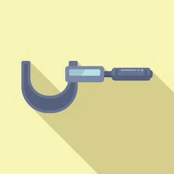 Digital micrometer icon flat vector. Scale object Stock Illustration