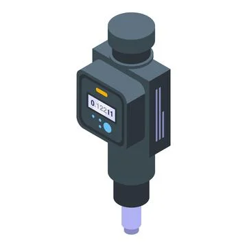 Digital micrometer icon isometric vector. Ruler equipment Stock Illustration