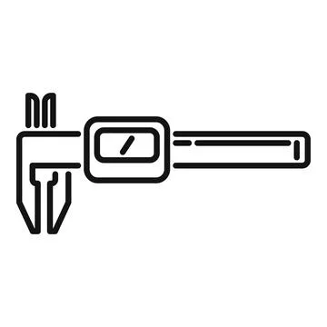 Digital micrometer icon outline vector. Caliper ruler Stock Illustration