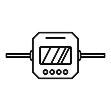 Digital micrometer icon representing precision measurement tool Stock Illustration