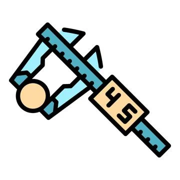 Digital micrometer measure icon vector flat Stock Illustration