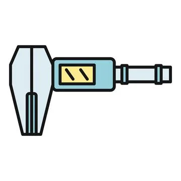 Digital micrometer measuring tool with precision gauge Stock Illustration