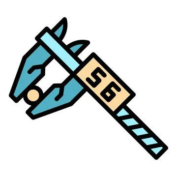 Digital micrometer precise icon vector flat Illustrazione stock