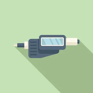 Digital micrometer precision icon flat vector. Number scale Stock Illustration
