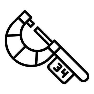 Digital micrometer precision icon, outline style Stock Illustration