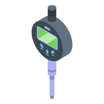 Digital micrometer ruler icon isometric vector. Equipment gauge Stock Illustration