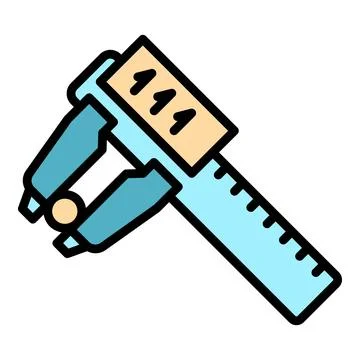 Digital micrometer scale icon vector flat Stock Illustration