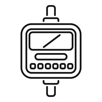 Digital micrometer showing precise measurement tool icon Stock Illustration