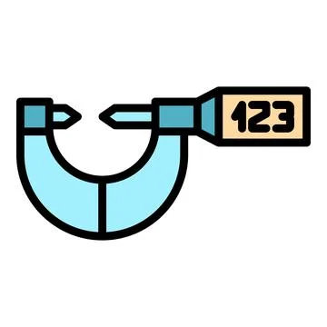 Digital micrometer tool icon vector flat Stock Illustration