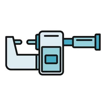 Digital micrometer tool for precise engineering measurement Stock Illustration