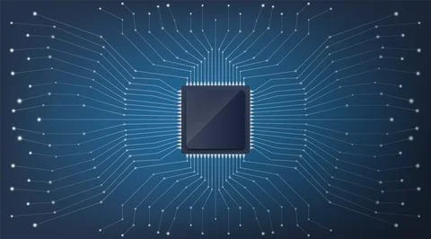 The Digital Microprocessor emerges as a key innovation rooted in Circuit De.. Stock Illustration