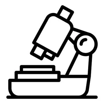Digital microscope icon, outline style Stock Illustration