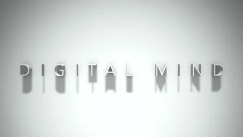 Digital mind 3D title animation white text on a white background Stock Footage 299823824