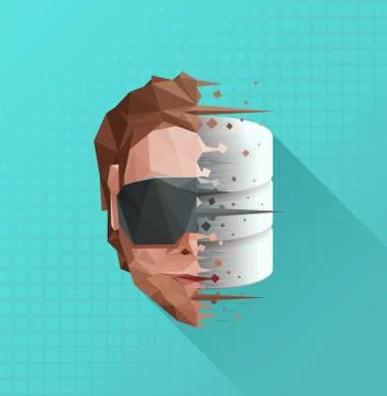 Digital Mind Database Concept Stock Illustration