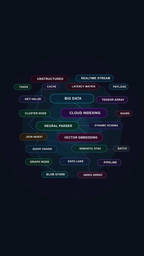 Digital mind map loop animation for data networking science concept Stock Footage 347052055