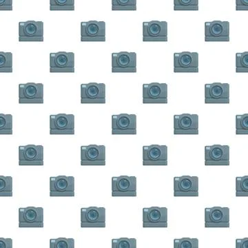 Digital mirrorless camera tile pattern on white background Stock Illustration