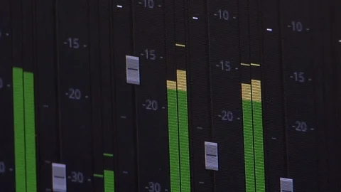 Digital mixer meter audio software Stock Footage 106098709