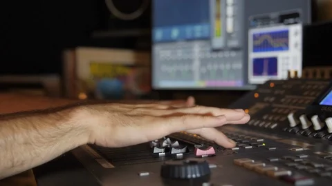 Digital mixing board, recording studio Stock Footage 90729195