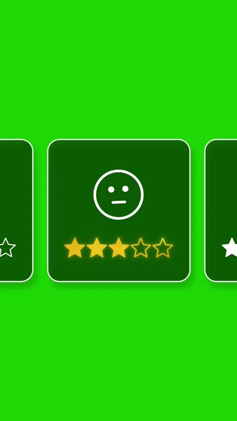 Digital mobile interface display cycling through rating icons, stopping on 3- Stock Footage 327720137