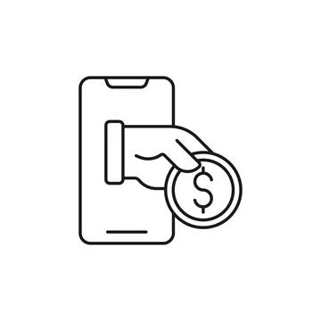 Digital Mobile Payment icon Vector Illustration. Modern Mobile Payment with S Stock Illustration