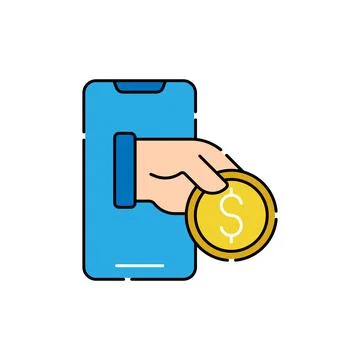 Digital Mobile Payment icon Vector Illustration. Modern Mobile Payment with S Stock-Illustration