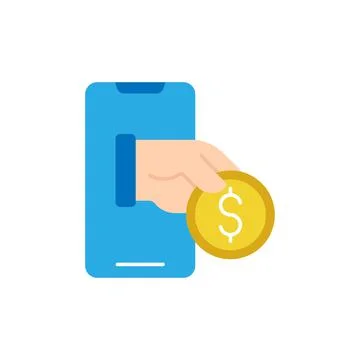 Digital Mobile Payment icon Vector Illustration. Modern Mobile Payment with S Stock Illustration