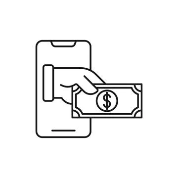 Digital Mobile Payment icon Vector Illustration. Modern Mobile Payment with S Stock Illustration