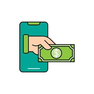 Digital Mobile Payment icon Vector Illustration. Modern Mobile Payment with S Stock Illustration