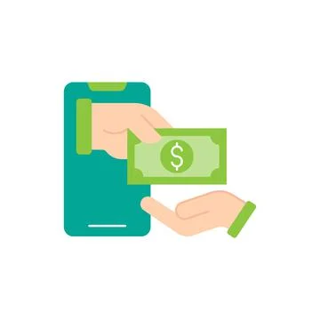Digital Mobile Payment icon Vector Illustration. Modern Mobile Payment with S Stock Illustration