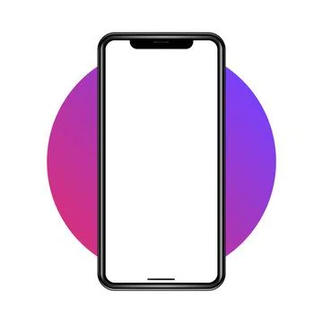 Digital mobile phone mockup vector illustration with white screen on colorful Stock Illustration