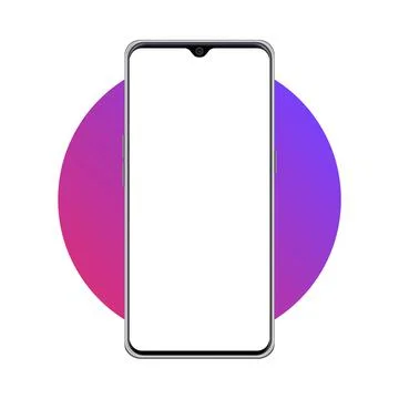 Digital mobile phone mockup vector illustration with white screen on colorful Stock Illustration