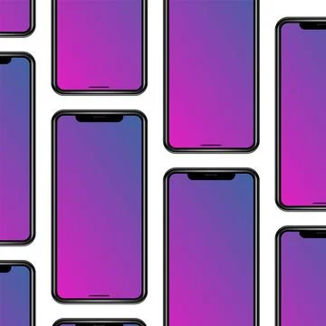 Digital mobile vector illustration with multicolor screen on a white backgrou Stock Illustration