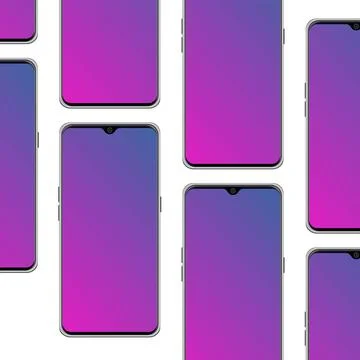 Digital mobile vector illustration with multicolor screen on a white backgrou Stock Illustration