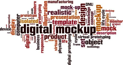 Digital mockup word cloud Stock Illustration
