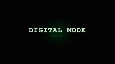 Digital Mode Glitch Effect Text Overlay with Futuristic Green Matrix Code B.. Stock Footage 331568165