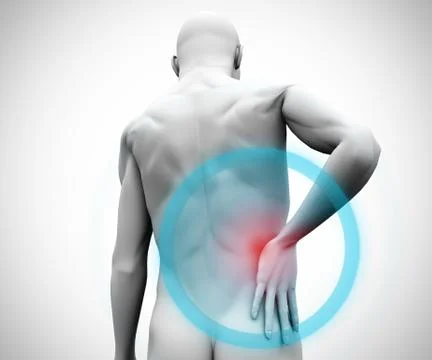 Digital model with back pain Stock Illustration