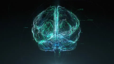 Digital model of the human brain. Artificial Intelligence concept Stock Footage 155994261