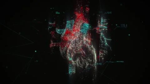 Digital model of the Human heart and major blood vessels Stock Footage 160749403