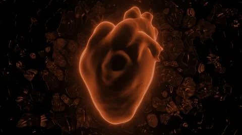 Digital model of the human realistic beating heart, diagnostic of the human Stock Illustration
