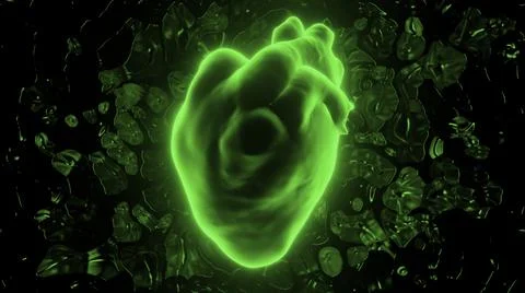 Digital model of the human realistic beating heart, diagnostic of the human Stock Illustration