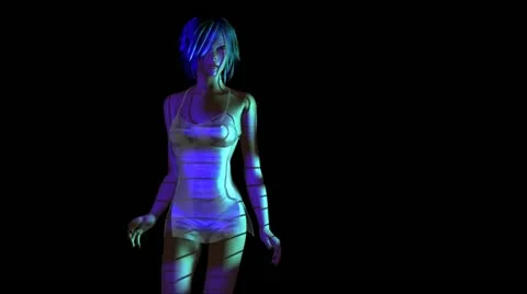 Digital model posing Stock Footage 12553287