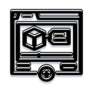 Digital modeling software interface creating 3d objects 库存插图