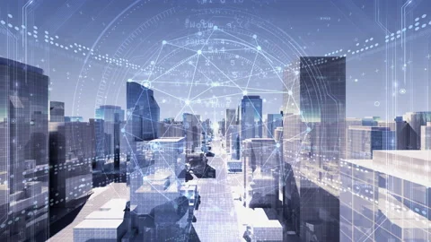 Digital Modern City Grid A4c1 Stock Footage 225823069