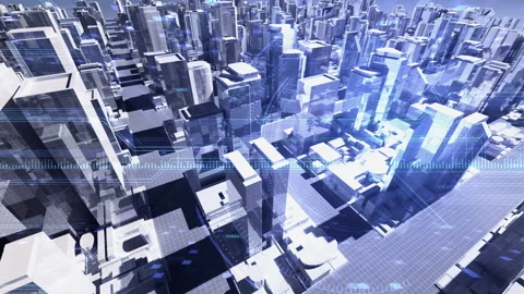 Digital Modern City Grid D3c1 Stock Footage 225826978