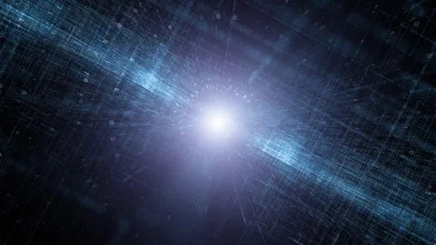Digital modern shiny binary code cyberspace lines animation Stock Footage 320496909