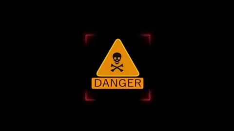  Digital modern triangular a rectangular frame represents cybersecurity alert. Video stock 325605692