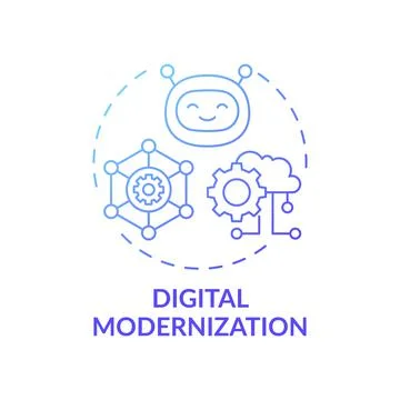 Digital modernization concept icon 스톡 일러스트