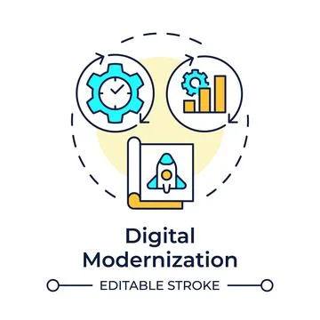 Digital modernization multi color concept icon Stock Illustration