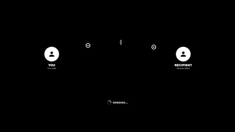 Digital money transfer animation between user profiles on black background. 4K Video stock 341694908