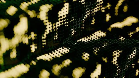 Digital Mosaic: Abstract 3D Pixel Art Stock Illustration